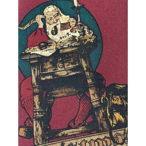 Vintage 1994 Norman Rockwell Santa Christmas Necktie - Picture 2 of 7